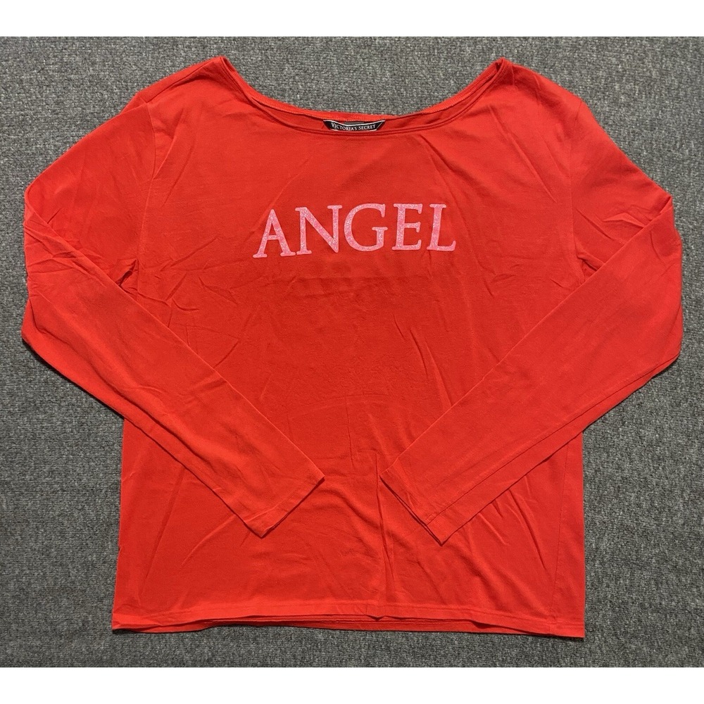 Victoria Secret Size M Red Pink Angel Short Sleeve Shirt